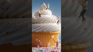 Tiny People vs. GIANT Cupcake: An Epic AI Battle!