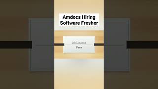 Amdocs Hiring Fresher| IT Job| Software Engineer #subscribe #jobseekers #shorts