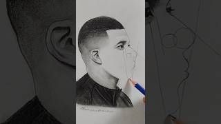 Face drawing easy trick ❤️✏️ #art #artist #cartoon #drawing #satisfying #draw #anime #shorts #mbappe