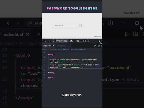 Toggle Password | JavaScript Tips | Codebyansh | #shorts #javascriptprojects    #codebyansh
