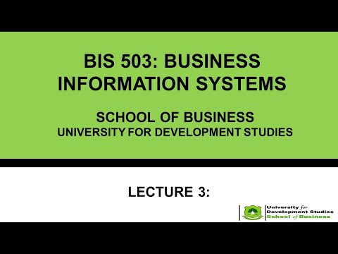 BIS 503 Business Information Systems Lecture 3