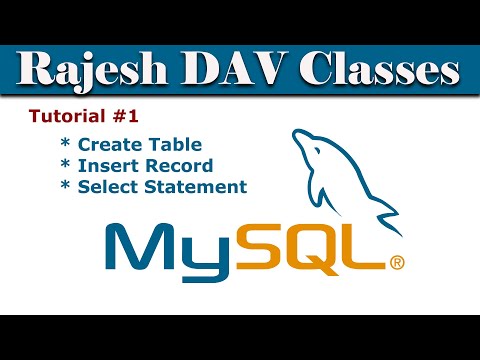 MySQL Tutorial for Beginners - 1 - Create Table Insert Record and Select Records, Rajesh DAV Classes