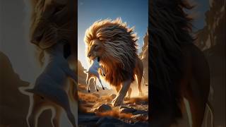 When the lion starts catching the goat....😥#aistory #lion #goat #animation