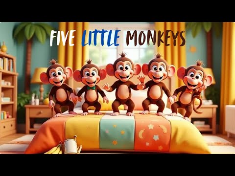 Five Little Monkeys Jumping on the Bed + Nursery Rhymes + Kids Songs | Baby Songs