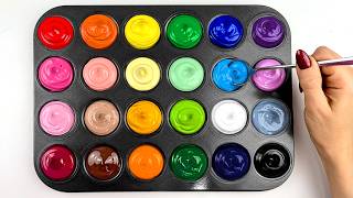 How To Create New Colors With Acrylic Paint / Satisfying Color Mixing