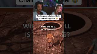 Rate our teamwork 🤣 #chainedtogether #coopgame #twoplayergame #funnygaming #gamercouple