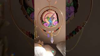 Hummingbird suncatcher 🌺 #woodburning #mixedmedia