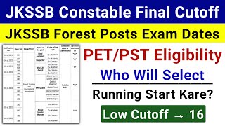 JKP Constable Final Cutoff - Physical K Liya Prepare Kare? JKSSB Forest Posts Exam Dates Out 🔥
