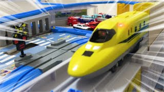 【はたらくくるま】ひろげて立体！街マップでドクターイエロー＆山手線を走らせてみた！【トミカ】【プラレール】