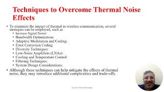 Wireless Communication System Unit 21: Thermal Noise