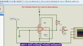 LM311 Zero Crossing Detector Simulation Proteus