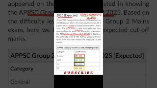 APPSC GROUP-2 MAINS CUTOFF | #appscgroup2 | AP Group 2 Mains Cutoff 2025 | #appsc | #ytshorts