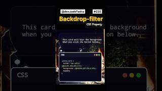 CSS Magic: Glass Effect with backdrop-filter Web | Web developer #CSS #webdesign  #WebDevelopment
