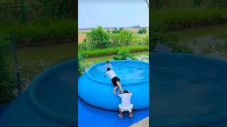 Swimming pool in the village #swimming #pool #游泳池 #游泳 #大型泳池 #充氣泳池
