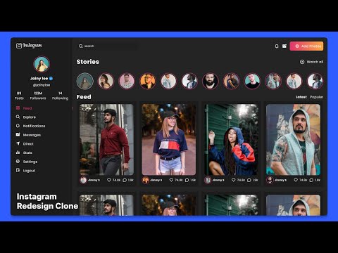 Instagram Clone UI With HTML CSS | Recreated Design