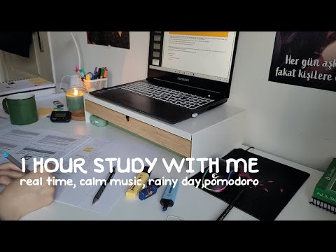 1 Hour Study With Me | Background Noise, Real Study, 10 Minute Break, Pomodoro