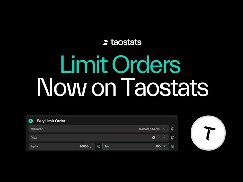 Place limit orders on Bittensor: now on taostats