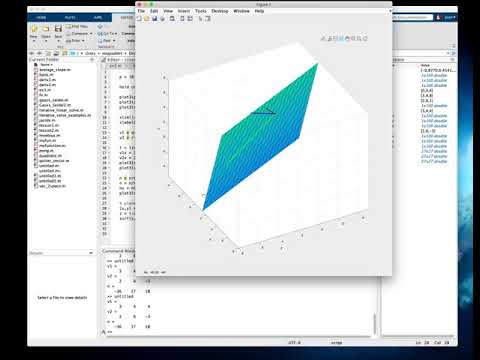 Matlab tutorial playing with points, vectors, parametric equations and planes in 3 space