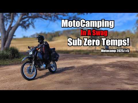 Freezing Overnight Motorcycle Camping in a Swag | #DR650 #motocamping