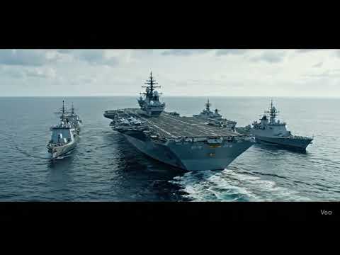 Aircraft carrier sailing with fleet(AI)