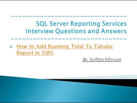 How to Add Running Total To Tabular Report in SSRS Part XVIII