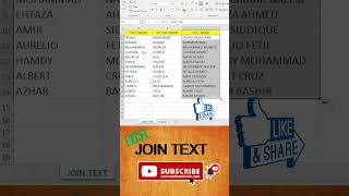 JOIN TEXT IN EXCEL // DATA SQUARE #excel #jointextinexcel