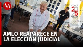 AMLO votes in the judicial election; he reappears at the polling station in Palenque, Chiapas.