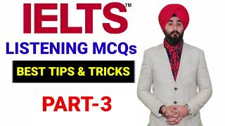 Best Ielts LIstening MCQS TIPS & TRICKS Video Part 3 BY #Raman_IElts_Coaching for Bnd 8 | #YBF MOGA