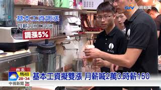 基本工資擬雙漲 月薪喊2萬3.時薪150│中視新聞 20180802