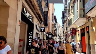 4K Plaza Mayor, Palma Mallorca 2022 🇪🇸   From Basílica de Sant Miquel through Carrer de Sant Miquel