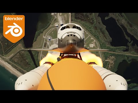NASA STS Space Shuttle Launch Animation | Kennedy Space Center | Blender(Cycles)