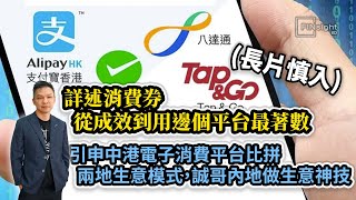 詳述消費券，從成效到用邊個平台最著數，引申中港電子消費平台比拼，兩地生意模式，誠哥內地做生意神技（長片慎入）【HEA富｜郭釗】