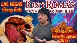 $8.99 Prime Rib Special At Tony Romas In Las Vegas | The Fremont In Downtown Las Vegas | Cheap Eats🥩