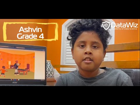 Ashvin bringing his story to the screen using Scratch