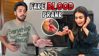 FAKE BLOOD PRANK ON HUSBAND 😱 | Areeb Ko Bht Gussa Agya 😡