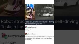 Robots vs. Teslas: Who Wins? #funny #meme #techdrama