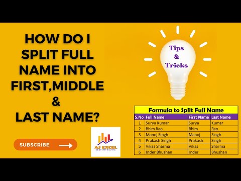 Split/Separate Full Name into First, Middle & Last Name | Trick formula to SPLIT Names in MS Excel