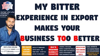 My Bitter Experience in Exports by Mr. Marshal for Budding Exporters, Women Entrepreneurs #exportism
