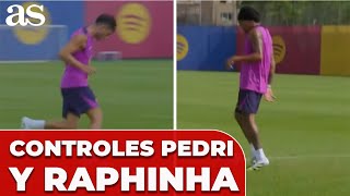 Los CONTROLES de PEDRI y RAPHINHA en el ENTRENAMIENTO