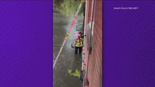 Family rescued from home during flash flooding in Idaho Falls