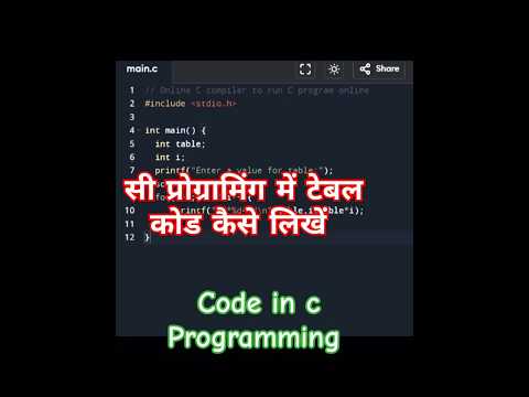 How To Create Table Code In C Programming|| #programming #programinglanguage