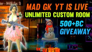 MAD GK YT IS LIVE UNLIMITED CUSTOM ROOM 570+BC GIVE AWAY ❤️