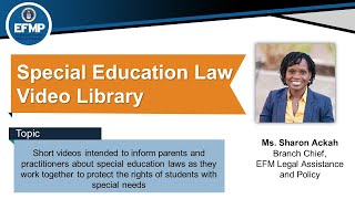 EFM SPED Law Video Library Promo