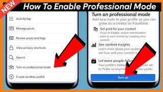 Fix Professional Mode Option Not Showing on Facebook | how to turn on/off Professional mode