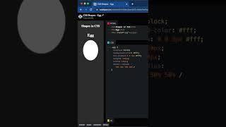 CSS shapes - egg #htmltutorial #shorts #webdev #css3
