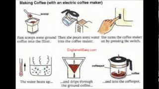 Making coffee, making tea - English Picture Dictionary for Everyday Activities