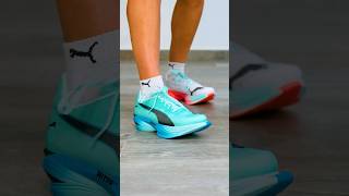 PUMA FAST-R3 💙❤️ What do you think? 👀 I love the new mint speed blue color 😍 #asmr #running