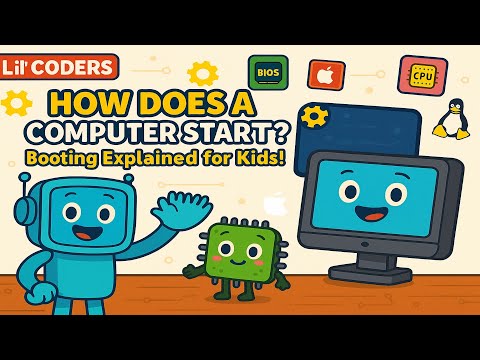 How Does a Computer Start? ⚙️🖥️ Booting Explained for Kids | Easy Tech Learning for Ages 5–10