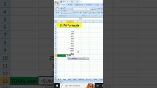 Sum formula In Excel #excel#excelformula#excelclub #anime