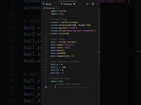 Python Turtle Can Do This? (Bouncing Ball Animation)  #python #animation